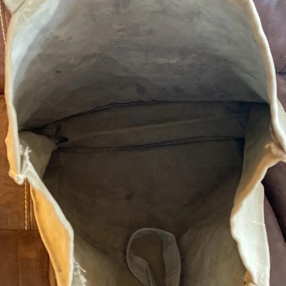 Boho Recycled Tent Market Tote Bag in Dark Green New With Tags - Picture 9 of 13